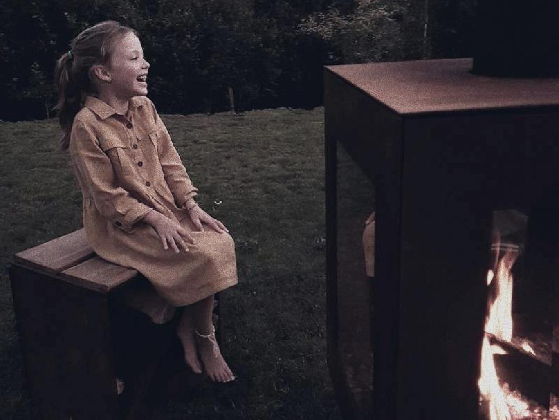 Woodchuck garden stove in Corten steel